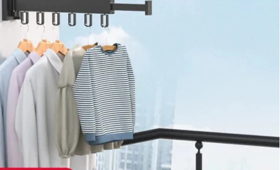 Wall Mounted Drying Rack With Foldable Space-Saving Design