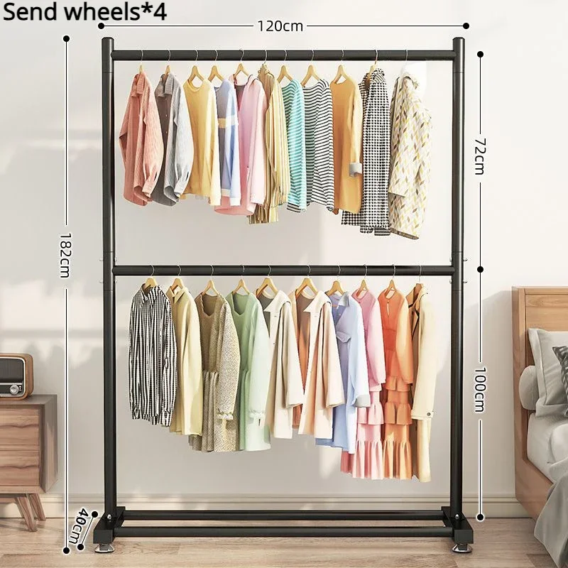 Support Vêtements Mobile Télescopique sur Roulettes