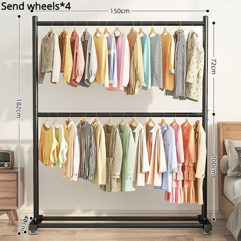 Support Vêtements Mobile Télescopique sur Roulettes