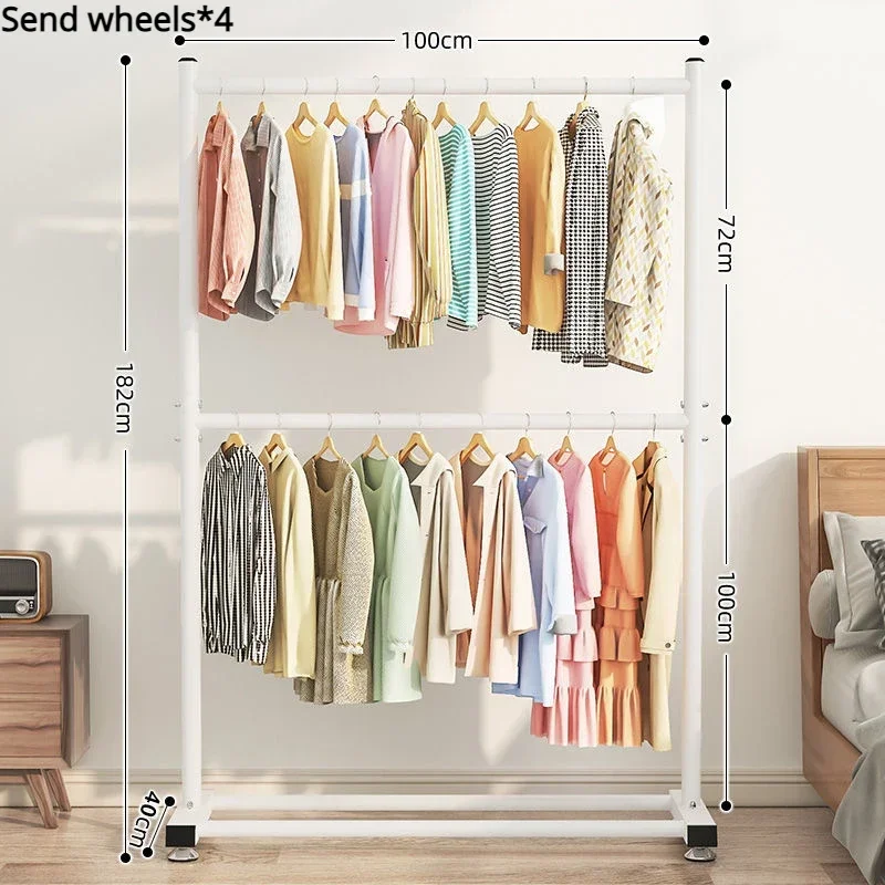Support Vêtements Mobile Télescopique sur Roulettes