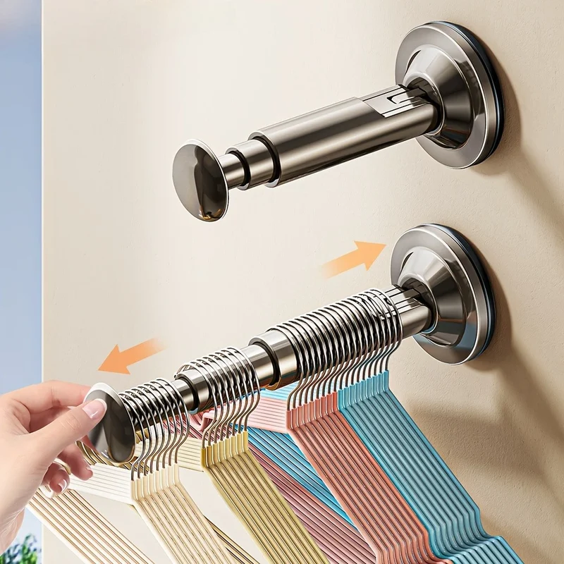 Support Cintres Rétractable Ventouses