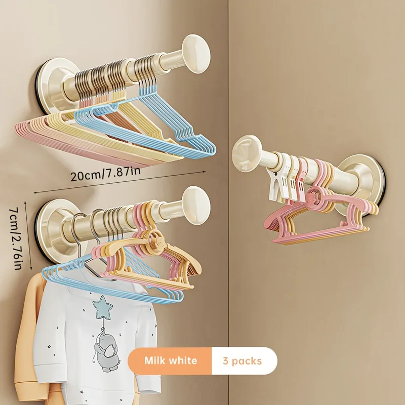 Support Cintres Rétractable Ventouses