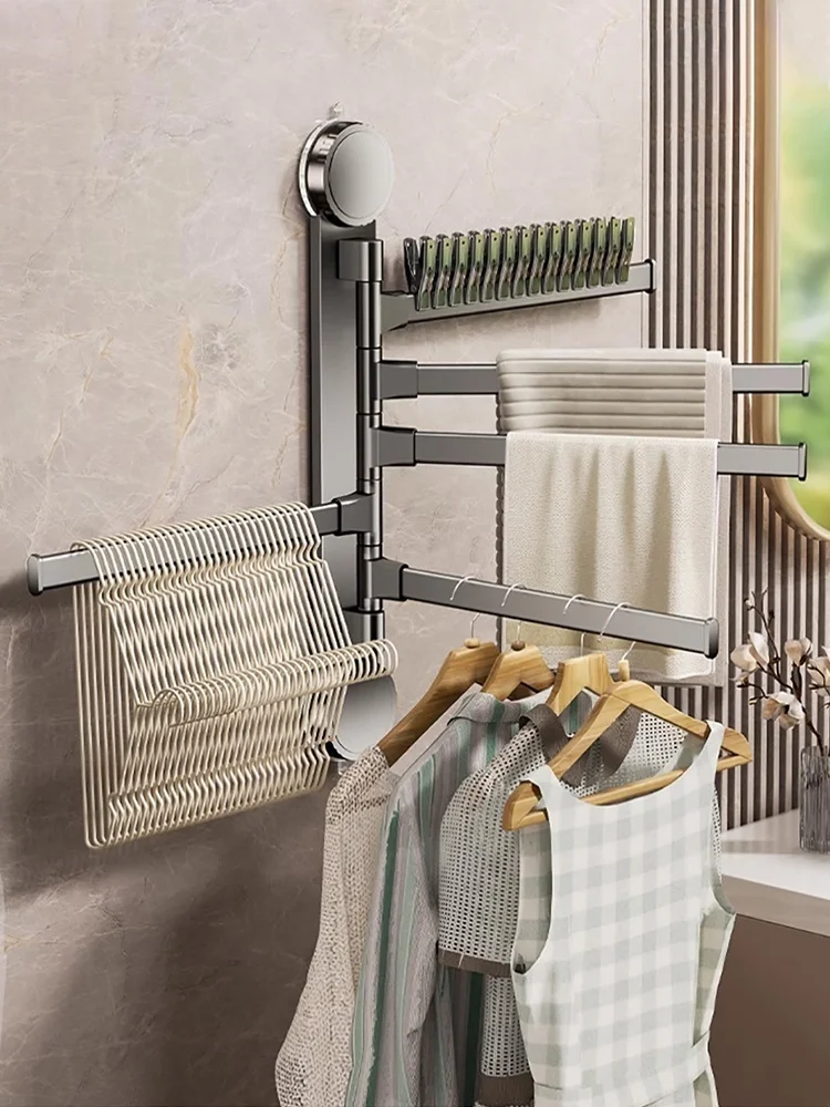 Porte-Serviettes Ventouses Rotatif Pliable
