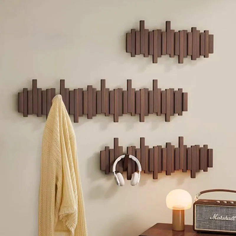 Porte-Manteau Mural Bois Massif Design Piano
