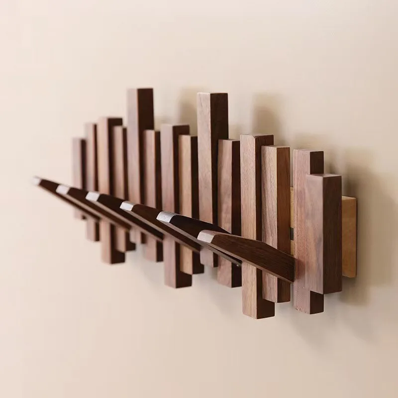 Porte-Manteau Mural Bois Massif Design Piano
