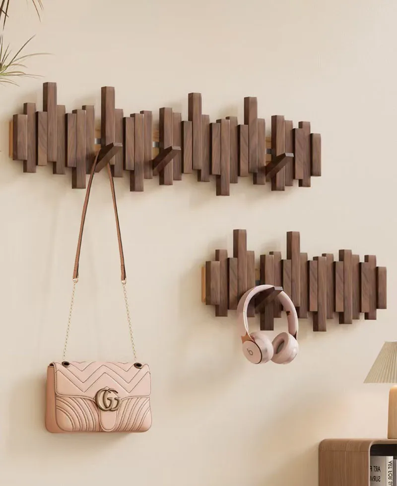 Porte-Manteau Mural Bois Massif Design Piano