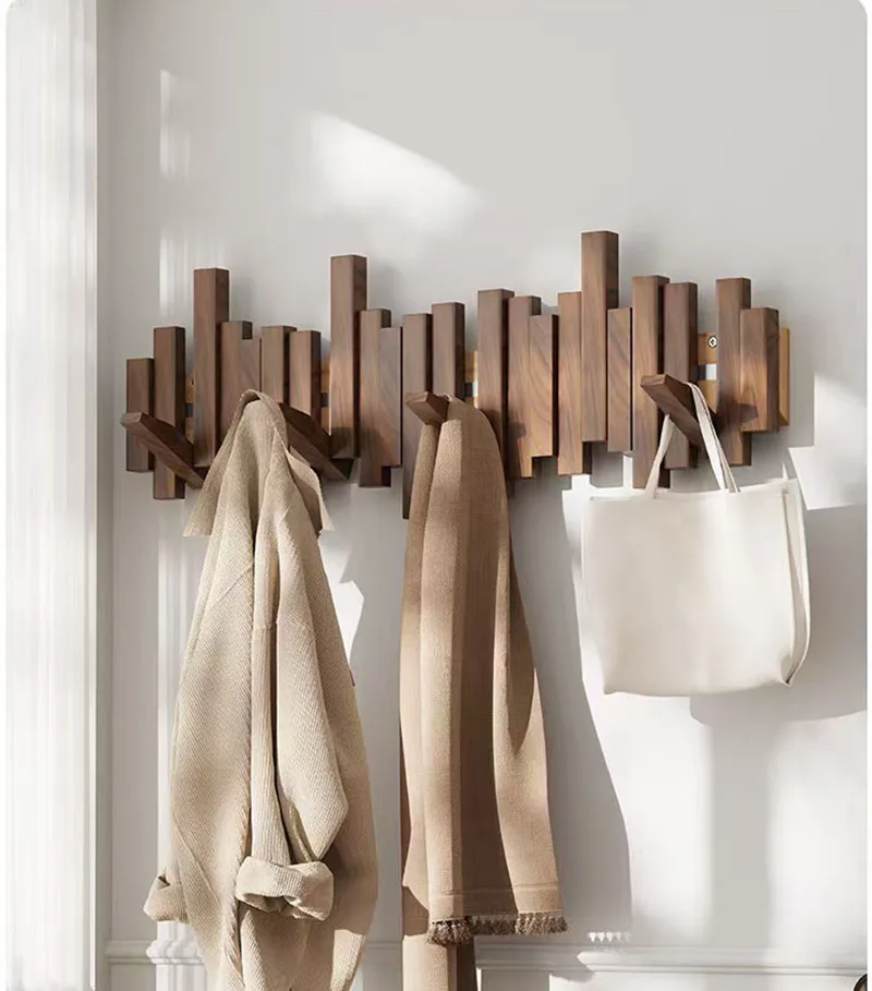 Porte-Manteau Mural Bois Massif Design Piano