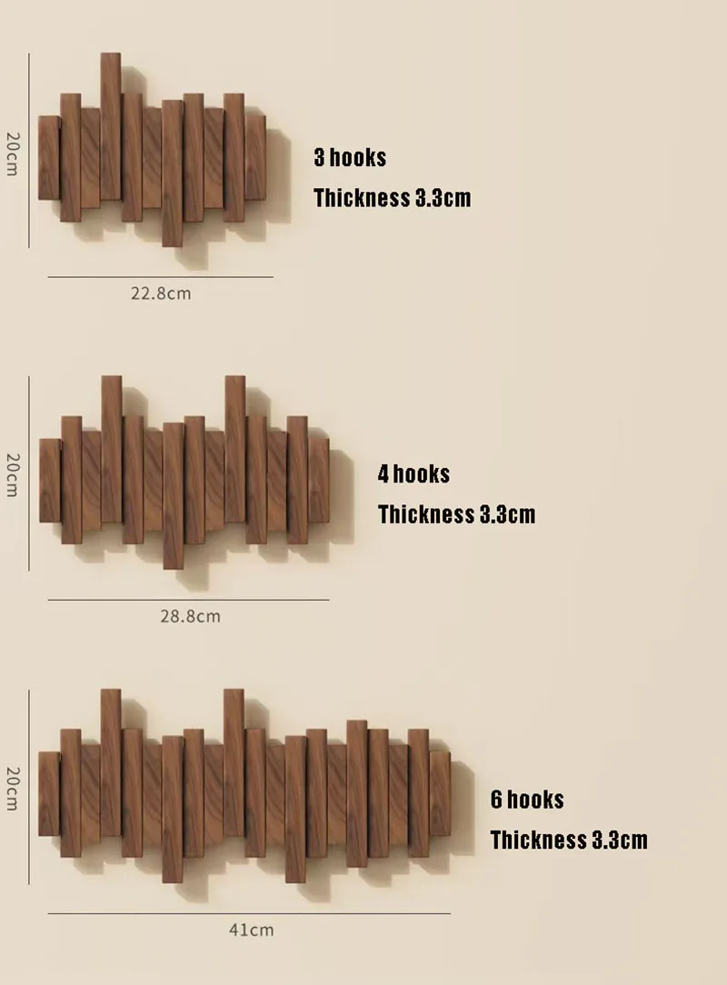 Porte-Manteau Mural Bois Massif Design Piano