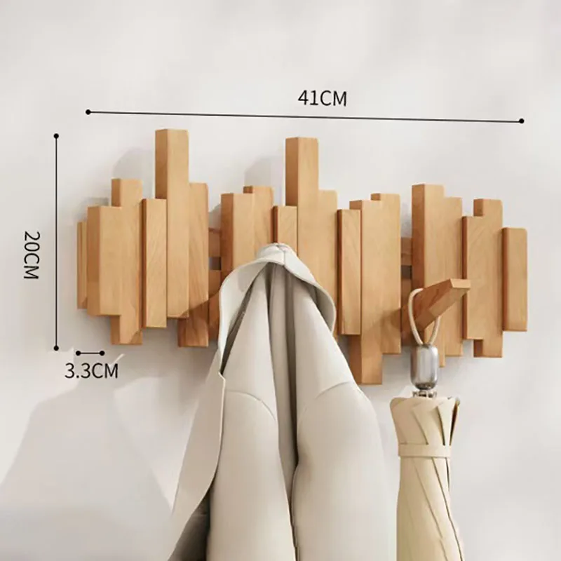 Porte-Manteau Mural Bois Massif Design Piano