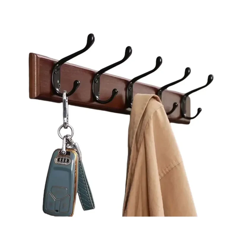 Porte-Manteau Mural Bois Massif Style Antique