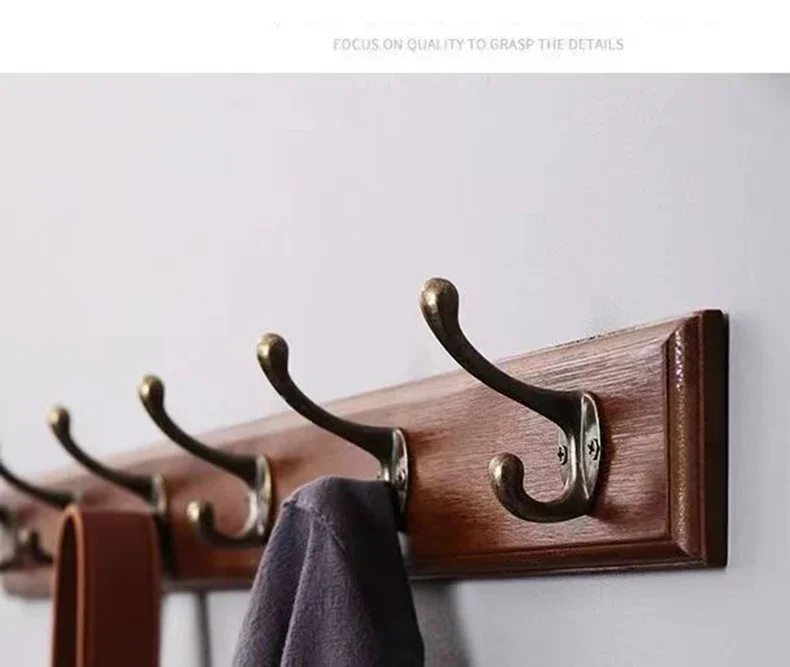 Porte-Manteau Mural Bois Massif Style Antique