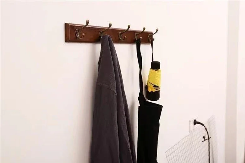 Porte-Manteau Mural Bois Massif Style Antique