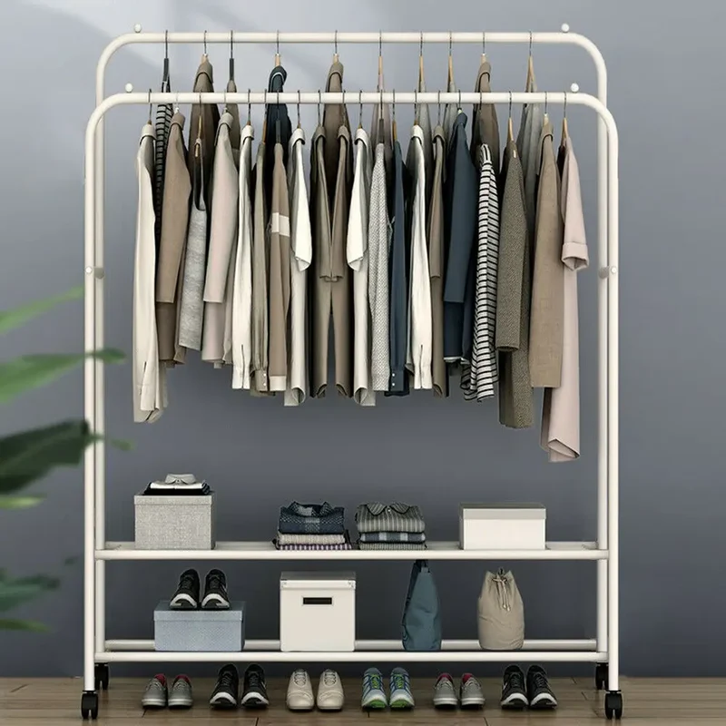 Portant Double Tringle sur Roulettes - Vestiaire Mobile Grand Format