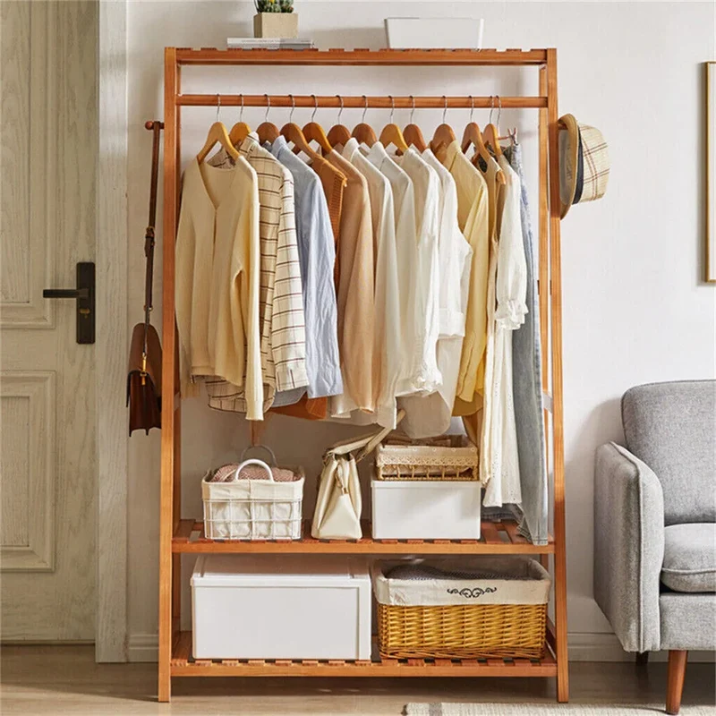 Portant à Vêtements en Bambou Style Scandinave