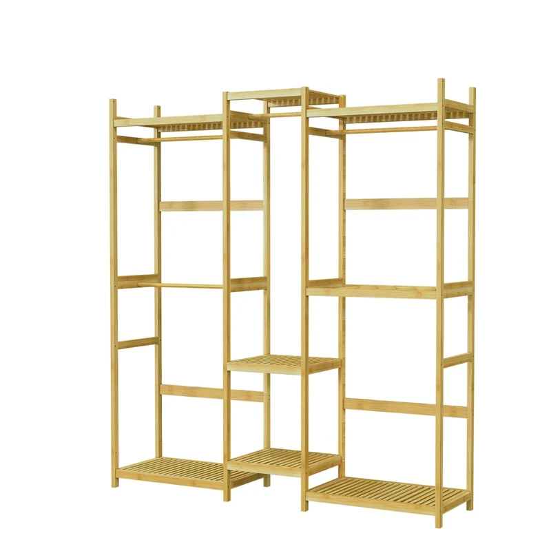 Portant à Vêtements Bambou Multifonctionnel