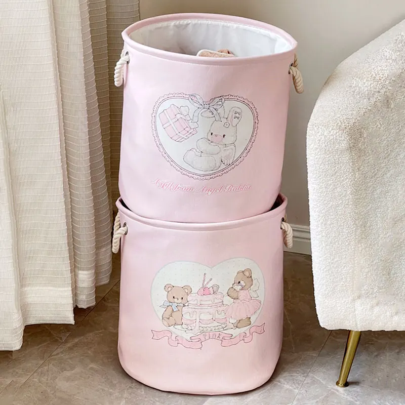 Panier à Linge Pliable Rose Bébé Fille