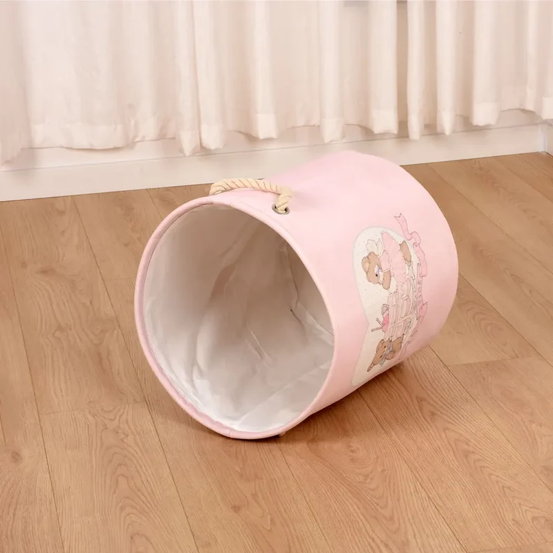 Panier à Linge Pliable Rose Bébé Fille