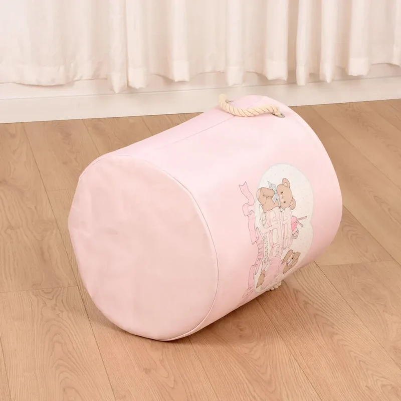 Panier à Linge Pliable Rose Bébé Fille