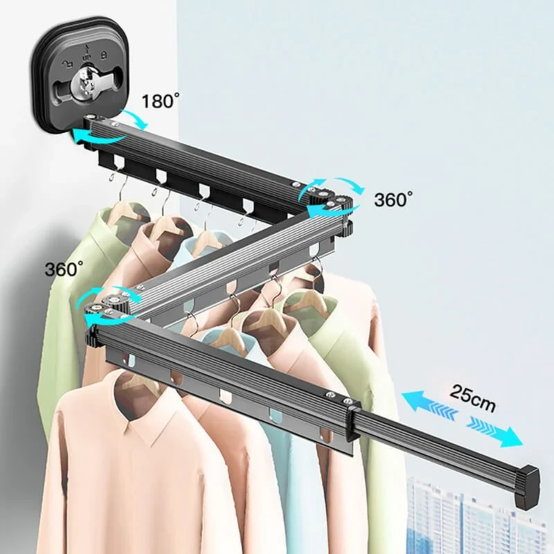 Étendoir Mural Rétractable Pliable