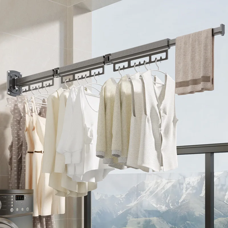 Étendoir Invisible Pliable Balcon et Séchoir Rétractable