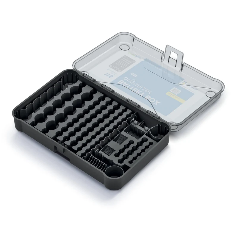 GreenBlue battery organizer, clear lid, 115 spaces, Varta Box GB189, 5 pieces