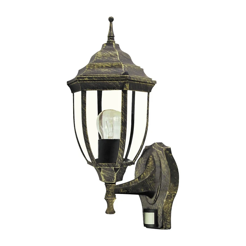 Rabalux Wall Sconce, Outdoor, Motion Sensor, IP43, E27, max 60W, Antique Gold, Nice, 2 pieces
