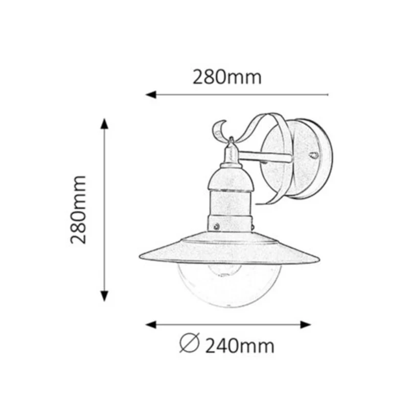 Rabalux Wall Sconce, Outdoor, IP44, E27, max 60W, Antique White, Oslo, 2 pieces