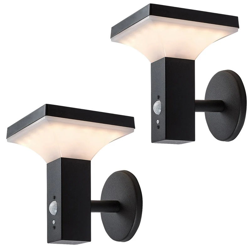 Rabalux Lamp, Wall-Mounted, Outdoor, Solar-Powered, IP44, 4W LED, Geleen, 2 pieces