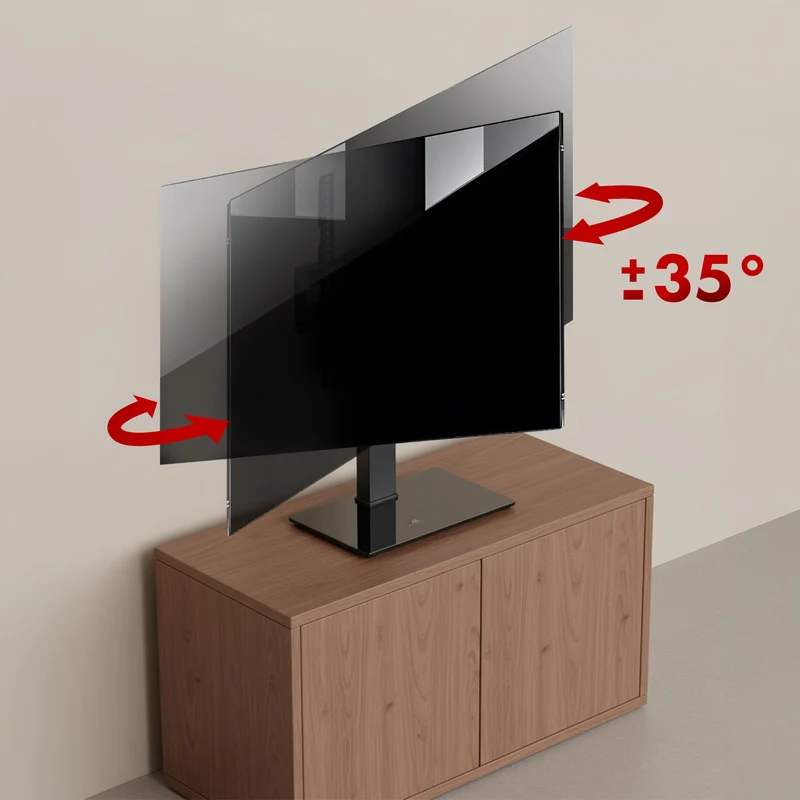 Maclean universal TV stand, for RTV cabinet, stand, max. 40kg, max. VESA 400x400, height and angle adjustment, for 32-65" TV, MC-1240