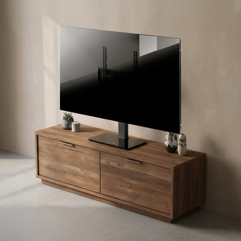 Maclean universal TV stand, for RTV cabinet, stand, max. 40kg, max. VESA 400x400, height and angle adjustment, for 32-65" TV, MC-1240