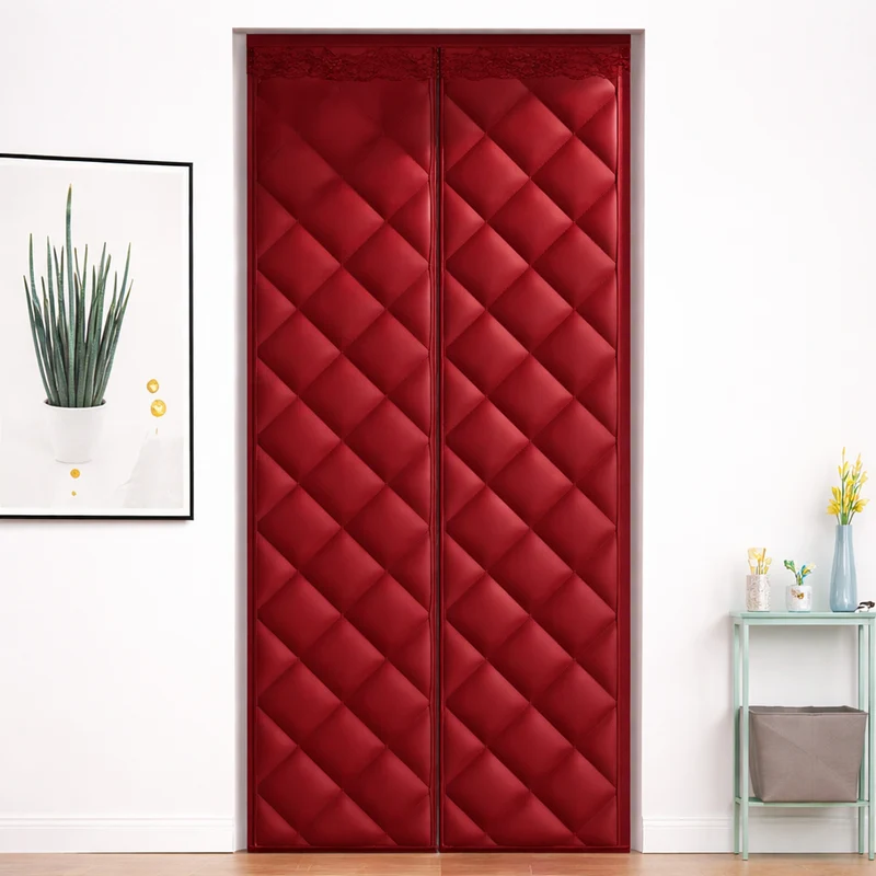 Door Curtain Draft Blocker Magnetic Insulated Thermal Curtain
