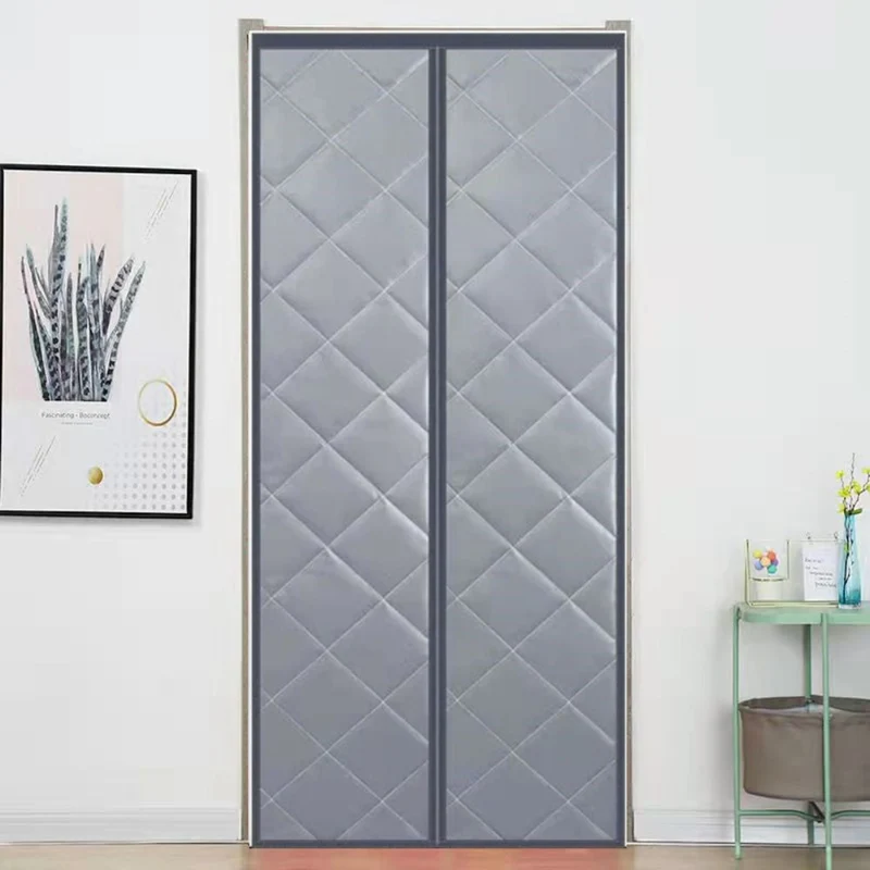 Door Curtain Draft Blocker Magnetic Insulated Thermal Curtain