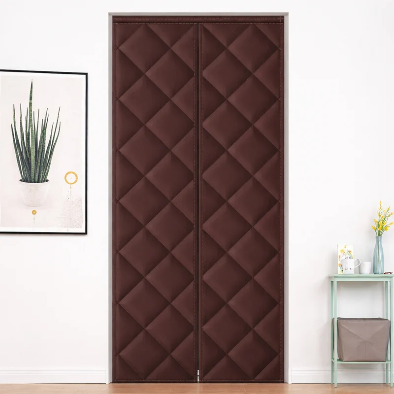 Door Curtain Draft Blocker Magnetic Insulated Thermal Curtain