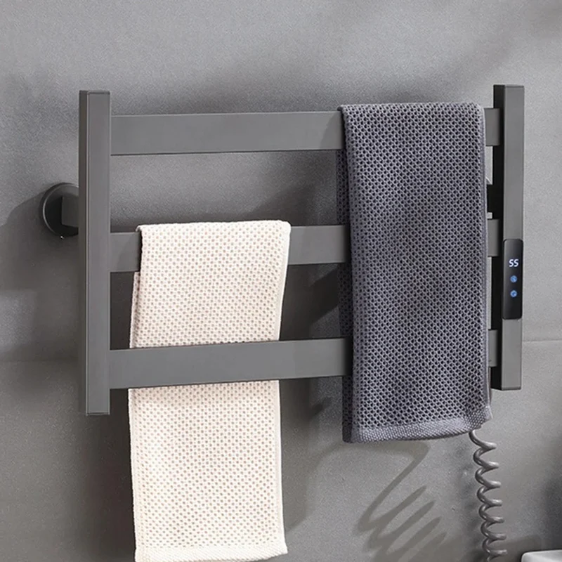 Electric Heated Towel Rack With 3 Bars Compact Warmer And Multi-Level Temperature Control