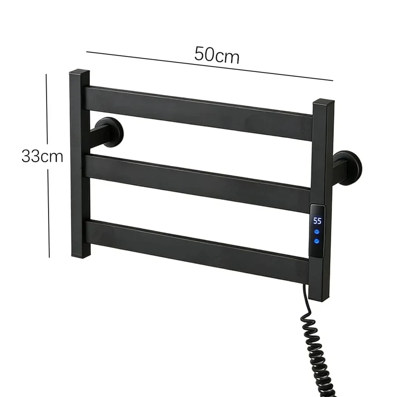 Electric Heated Towel Rack With 3 Bars Compact Warmer And Multi-Level Temperature Control