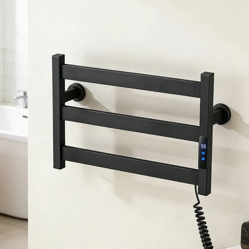 Electric Heated Towel Rack With 3 Bars Compact Warmer And Multi-Level Temperature Control