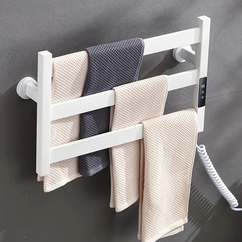 Electric Heated Towel Rack With 3 Bars Compact Warmer And Multi-Level Temperature Control