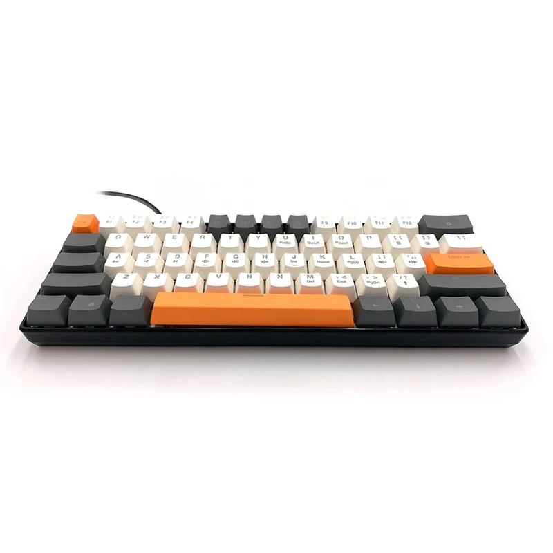 ZONE 61 - Short 60% mechanical gaming keyboard, silent RED mechanical switches, colorful backlighting, 61 keys, USB-C, Mediatech