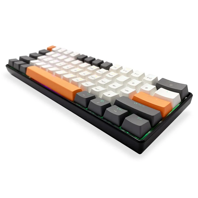 ZONE 61 - Short 60% mechanical gaming keyboard, silent RED mechanical switches, colorful backlighting, 61 keys, USB-C, Mediatech