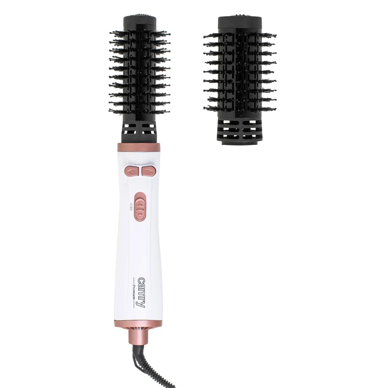 Camry CR 2021 rotating curling iron/hair dryer with interchangeable nylon bristle brushes