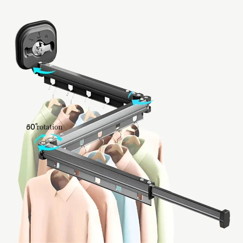 Folding Clothes Drying Rack Aluminium With Suction Cup Fixation