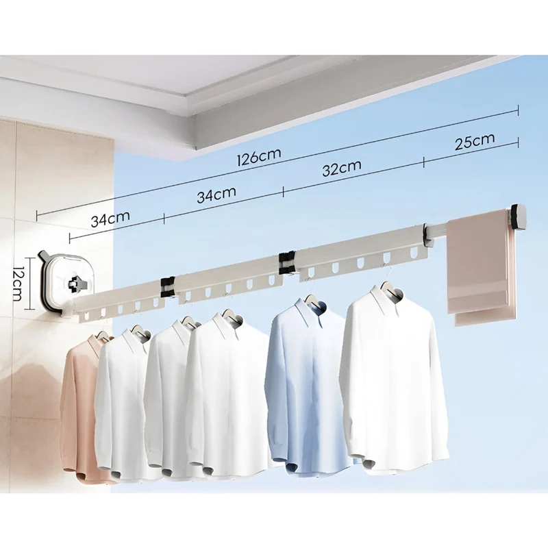 Folding Clothes Drying Rack Aluminium With Suction Cup Fixation
