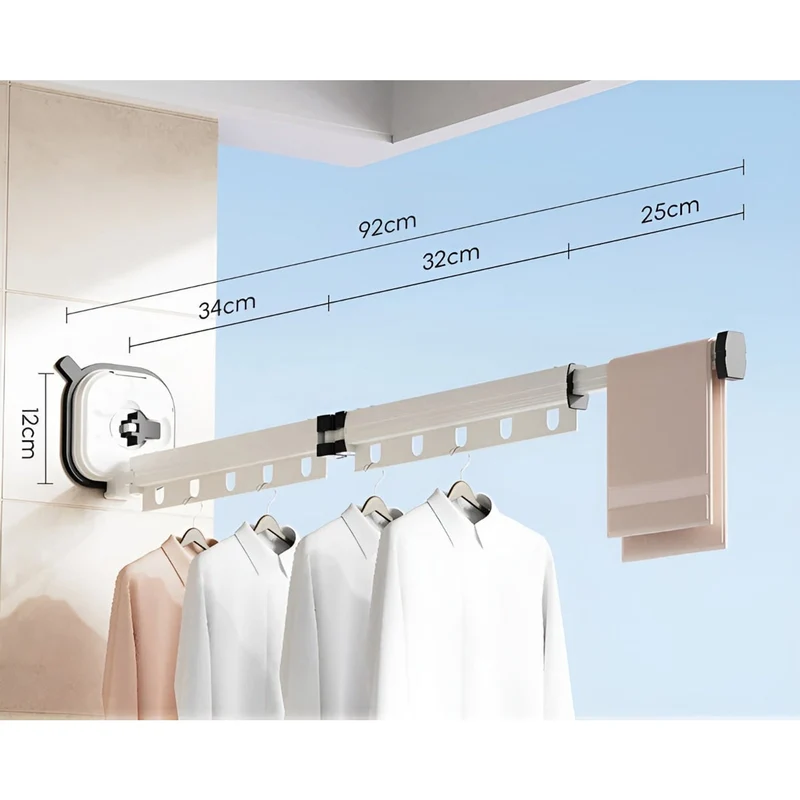 Folding Clothes Drying Rack Aluminium With Suction Cup Fixation