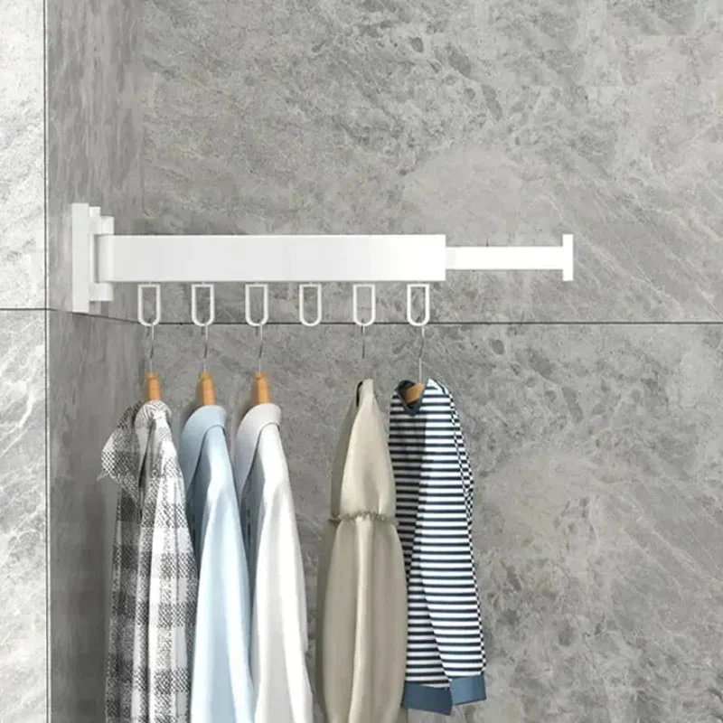 Wall Mount Drying Rack With One-Touch Folding Design