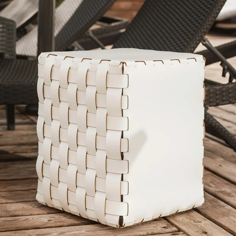 Leather POUF by Ekaterina Borovkova for ADJ STYLE