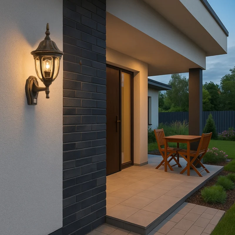 Rabalux Wall Sconce, Outdoor, Motion Sensor, IP43, E27, Max 60W, Antique Gold, Milano, 4 pieces