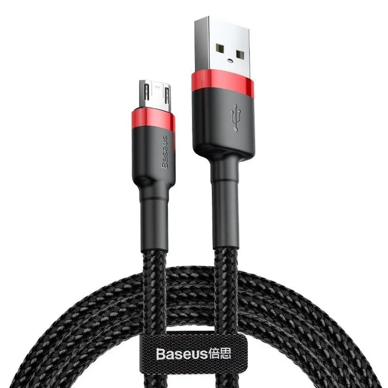 USB/MicroUSB cable 2.0m QC3.0 2.4A (CAMKLF-C91) in nylon braid