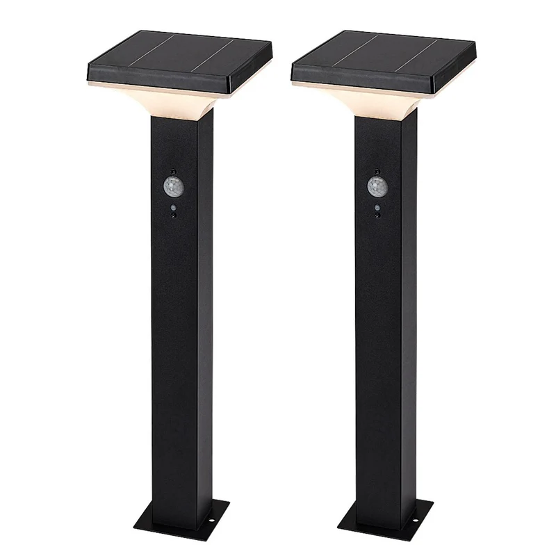Rabalux Outdoor Solar Floor Lamp, 4W LED, IP44, Black, Geleen, 2 pieces