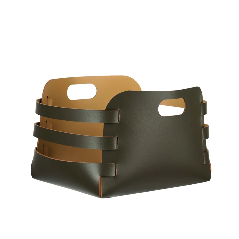Leather Basket RIGA by Ekaterina Borovkova for ADJ STYLE
