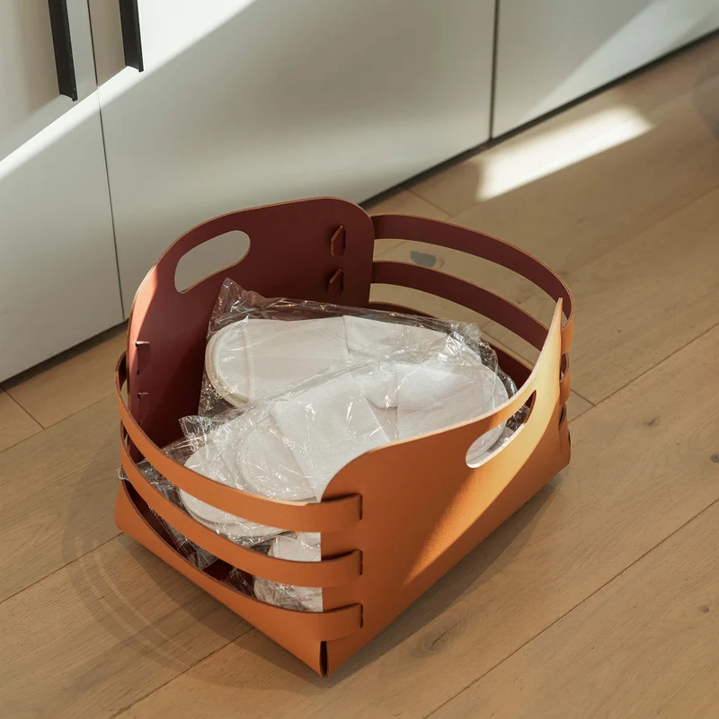 Leather Basket RIGA by Ekaterina Borovkova for ADJ STYLE